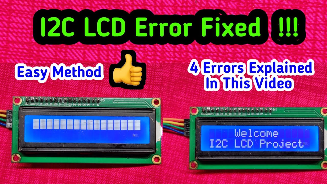 I2C LCD not showing Text | I2C LCD Errors Fixing || 16x2 LCD not displaying Text || 1602 LCD