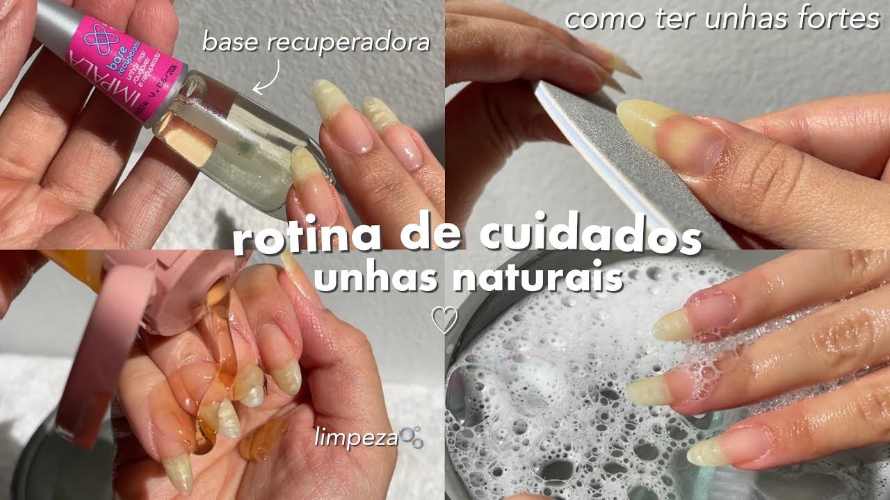 MINHA ROTINA ATUAL DE CUIDADOS COM AS UNHAS NATURAIS💅🏻🫧