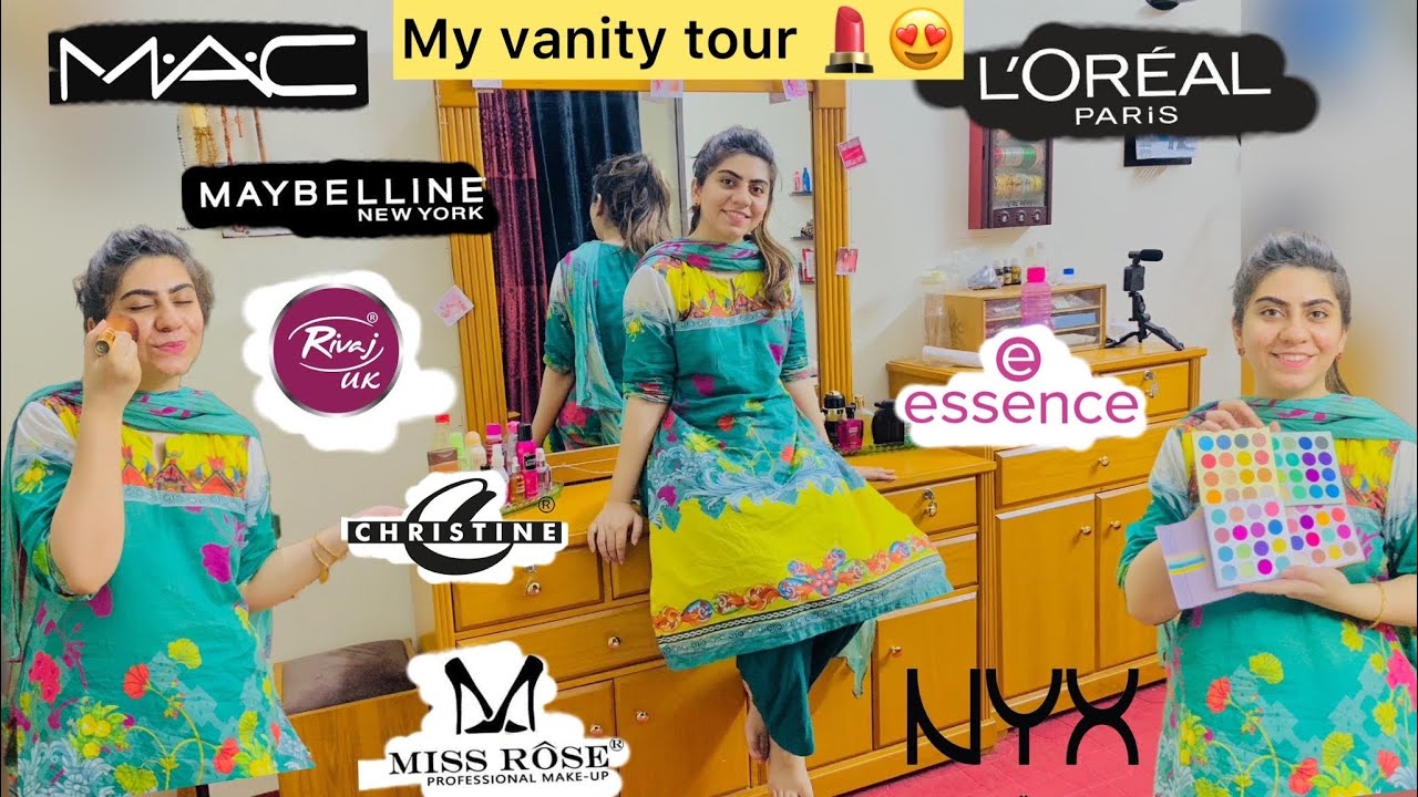 My vanity tour 😍 makeup collection 💄all brands in one video ❤️