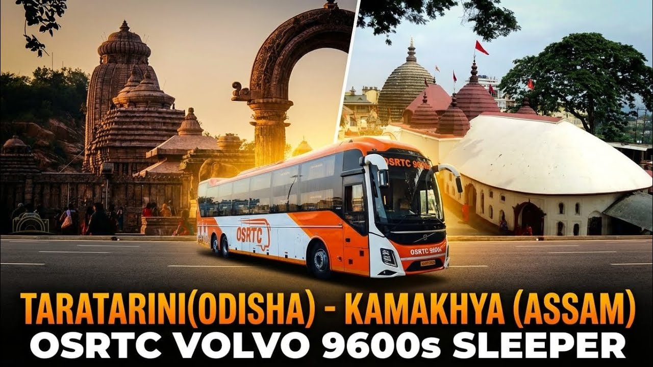 Osrtc volvo sleeper. Taratarni to Kamakhya (Assam). One of the Longest route of Osrtc. 9600 sleeper.