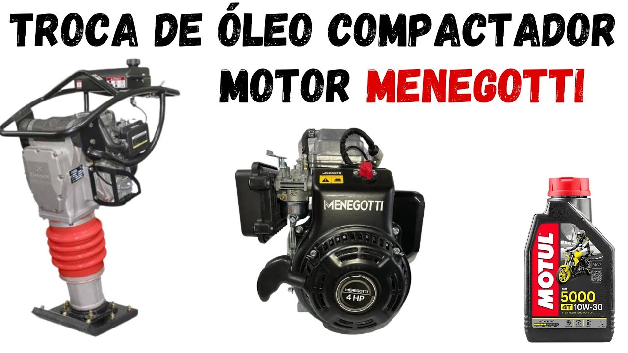 Troca de óleo motor Menegotti compactador de solo tipo sapo