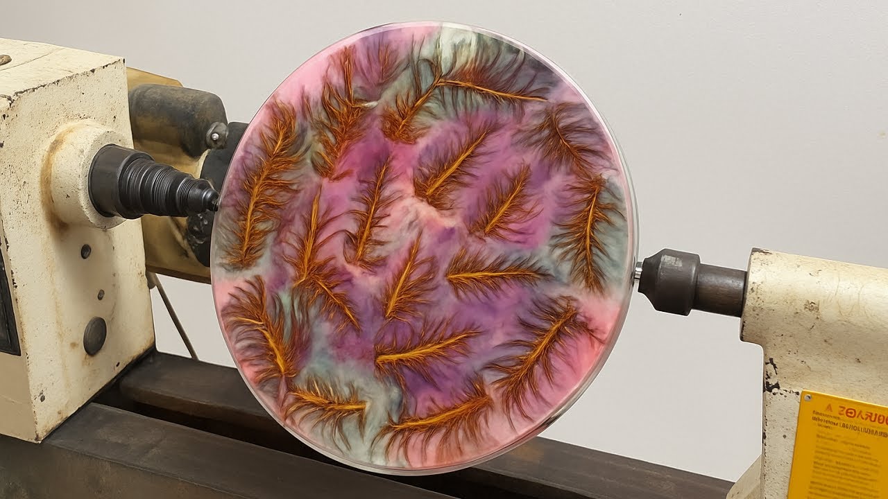 Amazing Woodturning Crazy - Design Blend Mix Perfect Of Pine Cone And Epoxy Resin On Wood Lathe