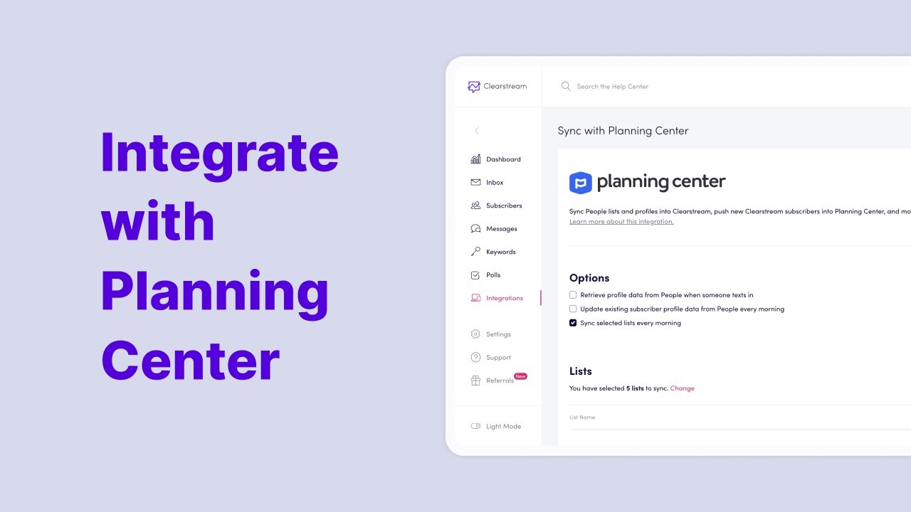 Planning Center Texting Integration