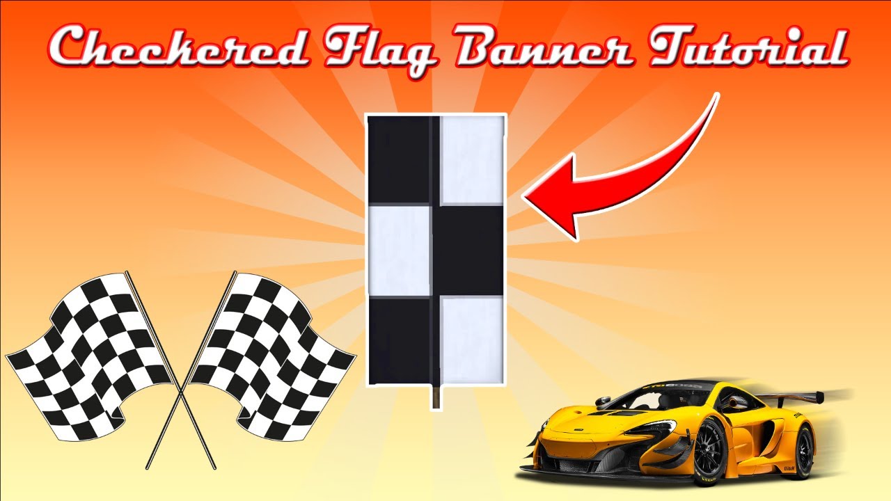 Minecraft Banner tutorial - How to make a Checkered Flag Banner