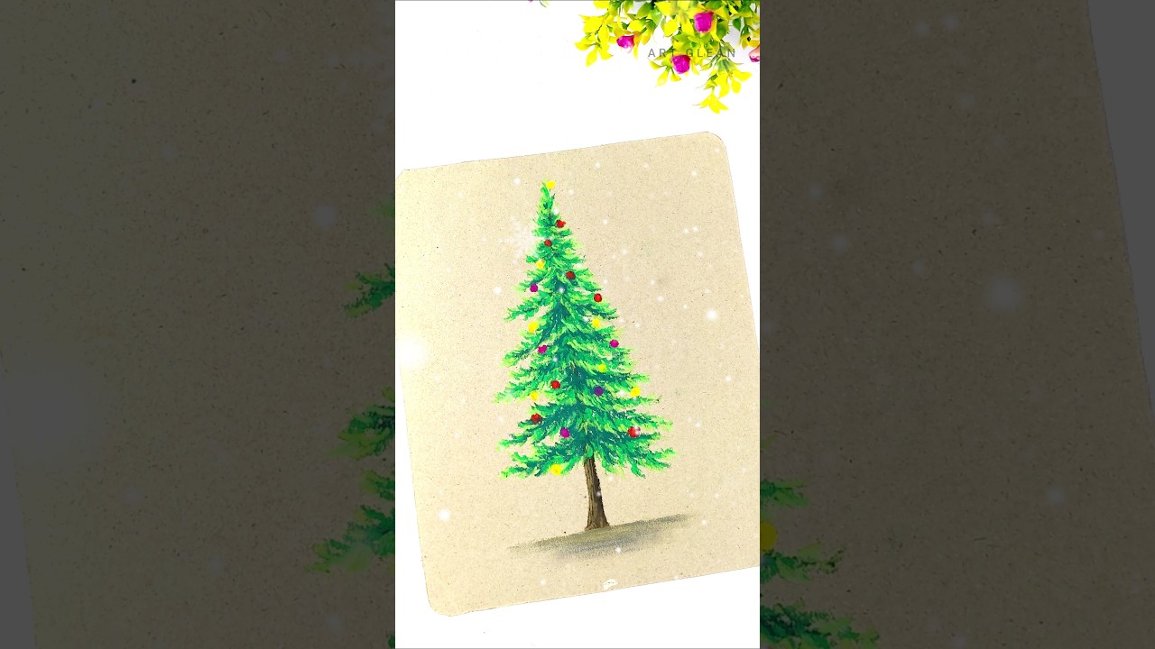 Draw Easy Christmas Tree 🎄#shortsfeed #shorts