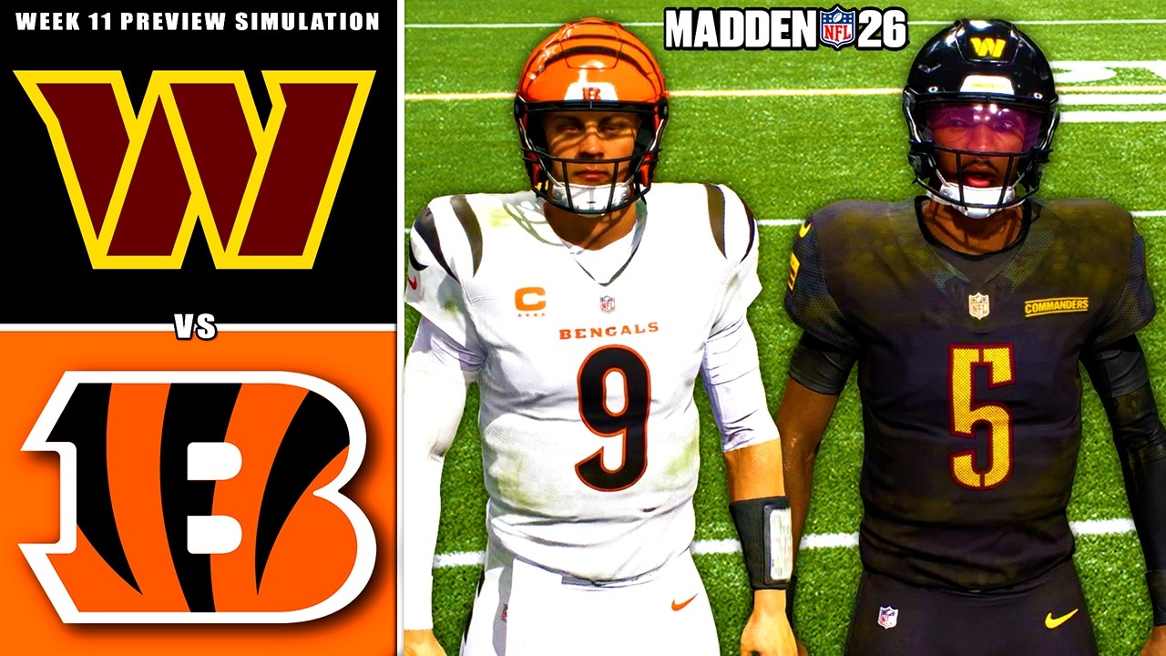 Commanders против Bengals: симуляция 11-й недели (обновленные составы Madden 26)