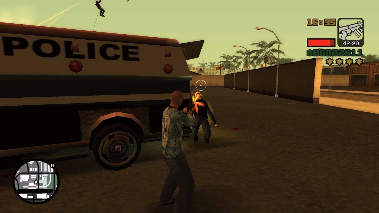 GTA San Andreas Stories [Mod] - Ocean Dock wanted Level 6 Shootout + 6 Star Escape