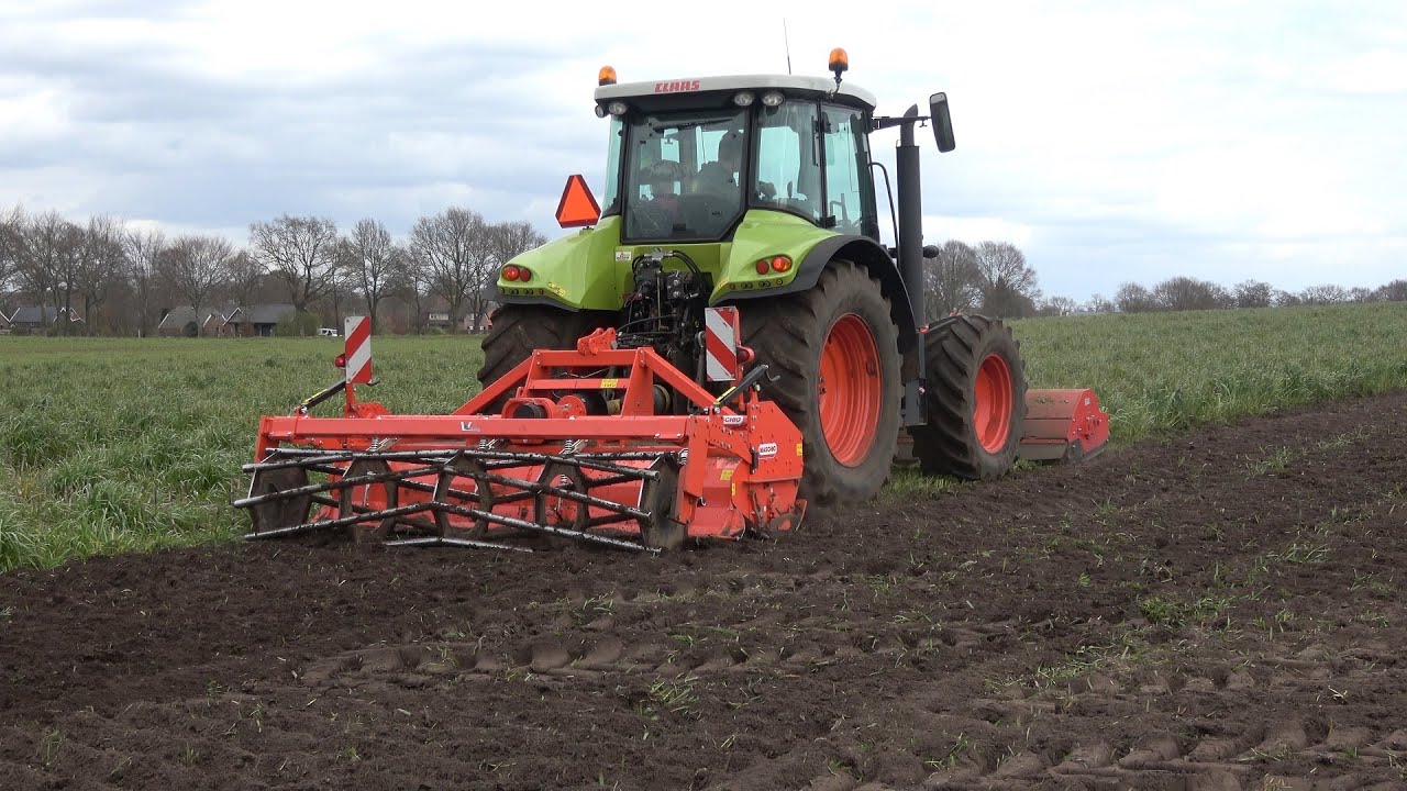 Groenbemester onderwerken met Claas Arion 530 en Tehnos klepelmaaier + Maschio SC frees (2020)