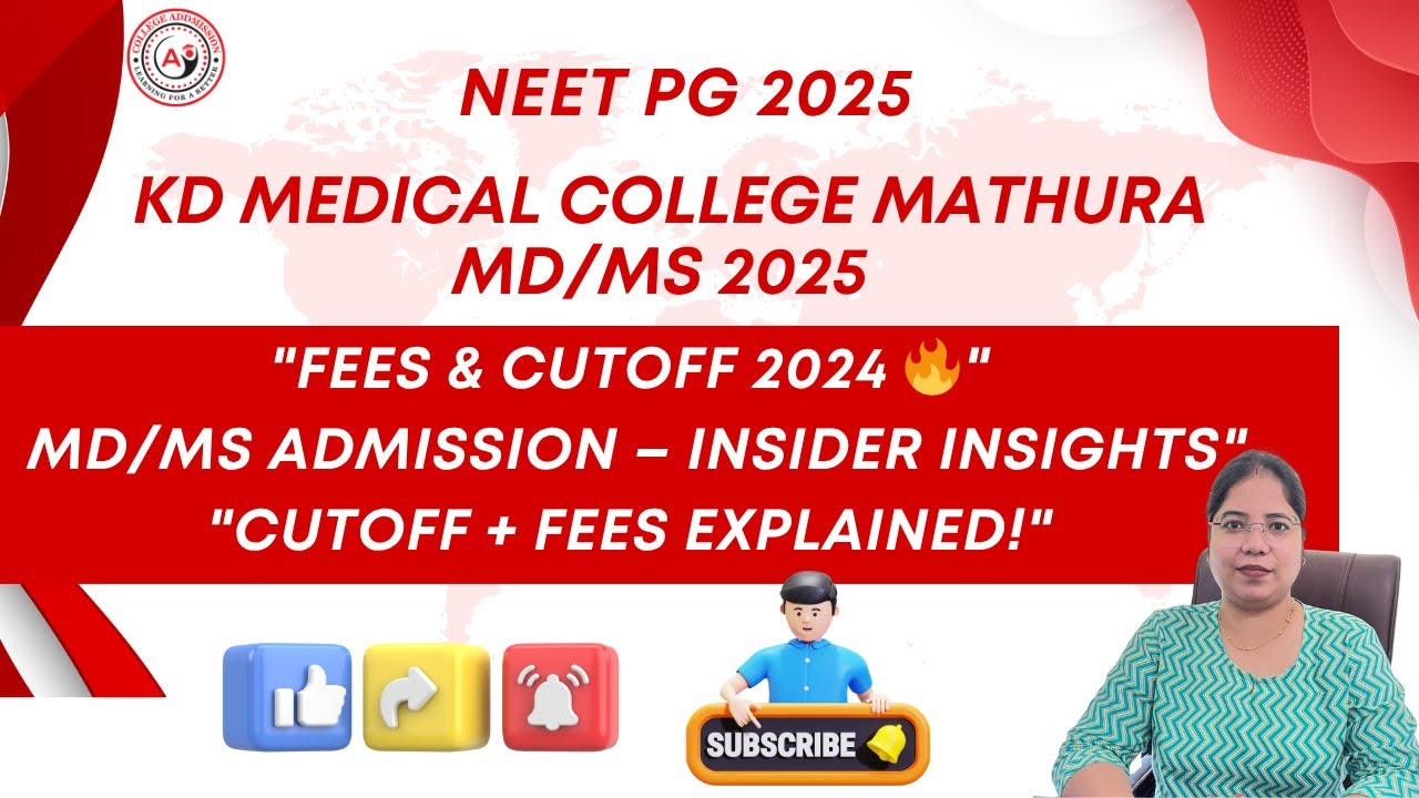 MD/MS at KD Medical College Mathura || NEET PG 2025 || Fees || Cutoff 2024 || insider insights || PG