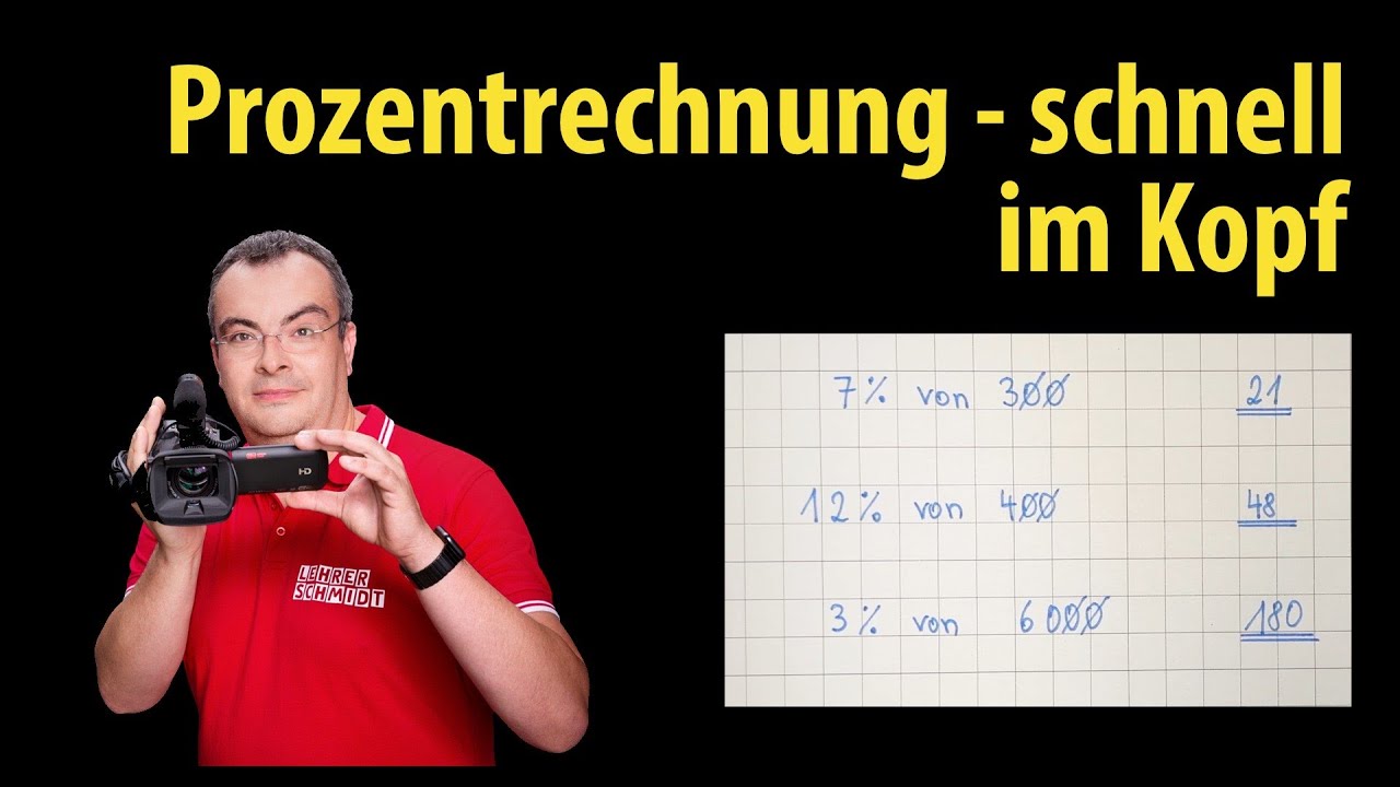 Prozentrechnung - schnell und sicher im Kopf - mit glatten Zahlen | Lehrerschmidt