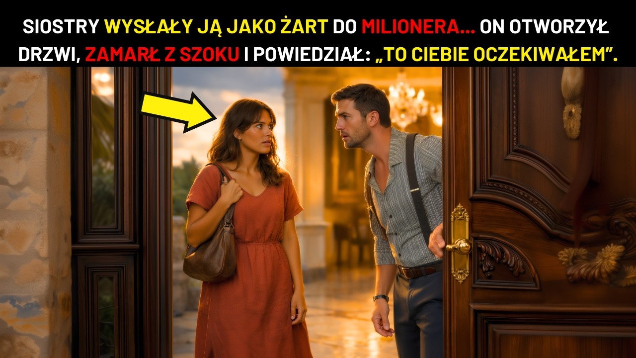 SIOSTRY WYSŁAŁY JĄ JAKO ŻART DO MILIONERA… OTWORZYŁ DRZWI W SZOKU, ZAMARŁ: 'CIEBIE SIĘ SPODZIEWAŁEM'