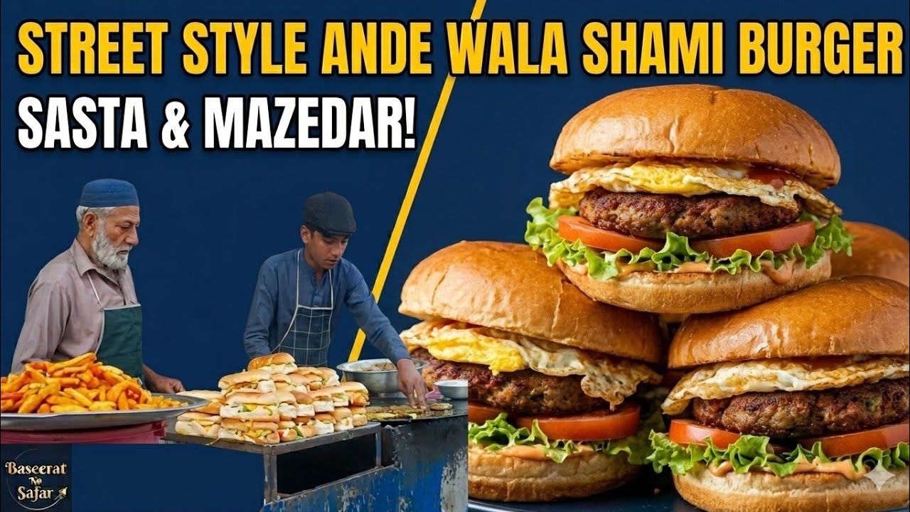 Street Style Ande wala Sasta shami burger | anda wala burger 
