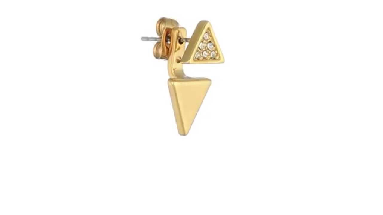 Rebecca Minkoff Double Triangle Front to Back Earrings SKU:8674217