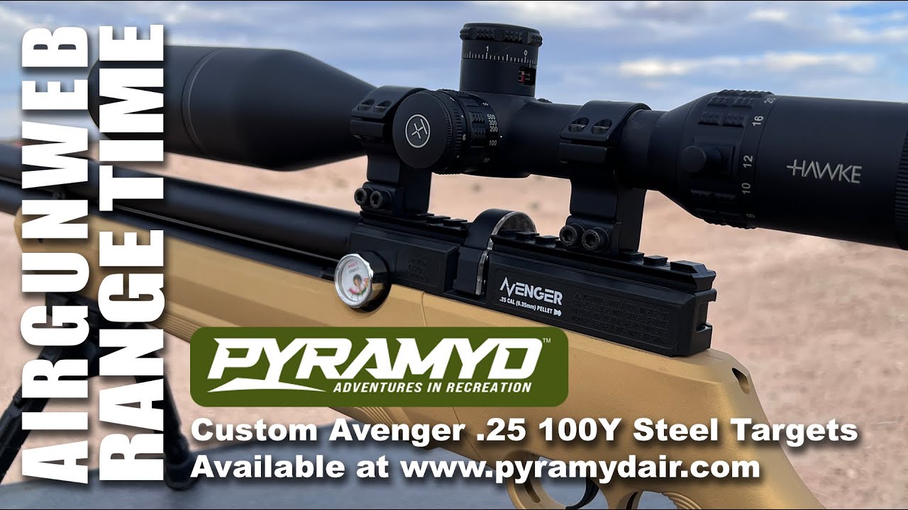 Custom Air Venturi Avenger .25 100 Yards Steel Targets - What a fun airgun!