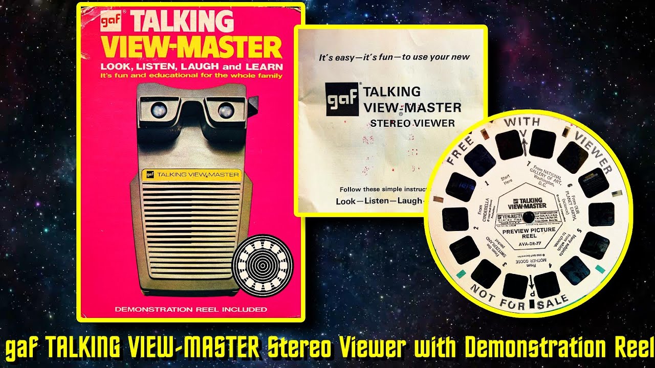 gaf TALKING VIEW-MASTER Stereo Viewer with Demonstration Reel