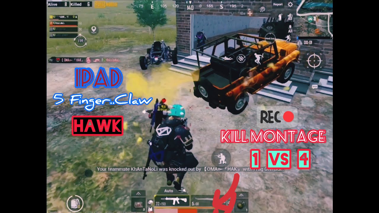 PUBG MOBILE SOLO VS SQUAD MONTAGE & SNIPING GAMEPLAY On IPAD MINI 5 FIVE FINGER 4K HD ! HAWK NASIR