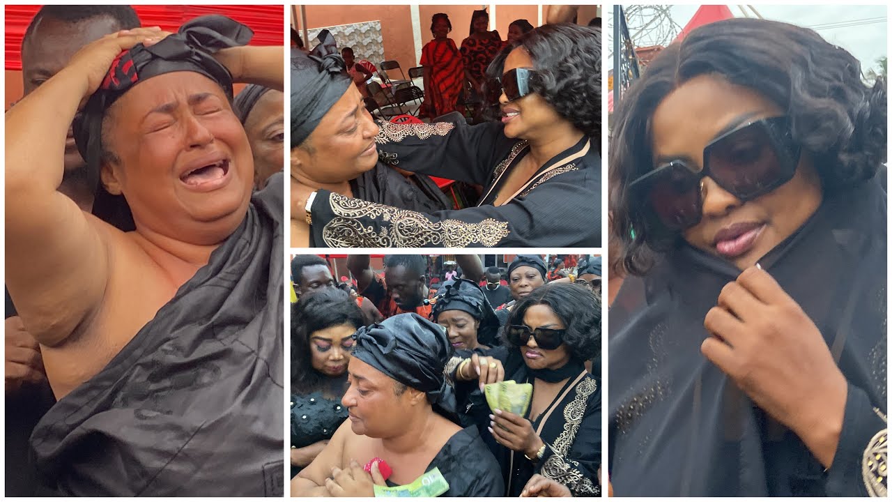 Sad💔 Nana Ama MCBROWN sprayed Lot of CASH on Matilda ASARE @ her Mothers Funeral 😭😭