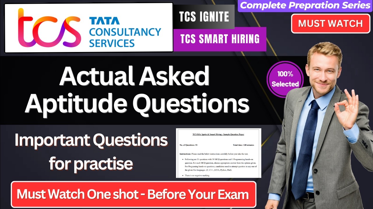 🔥TCS Smart & Ignite Last Minute One Shot Aptitude Practise | Revise Quants + Numerical Ability