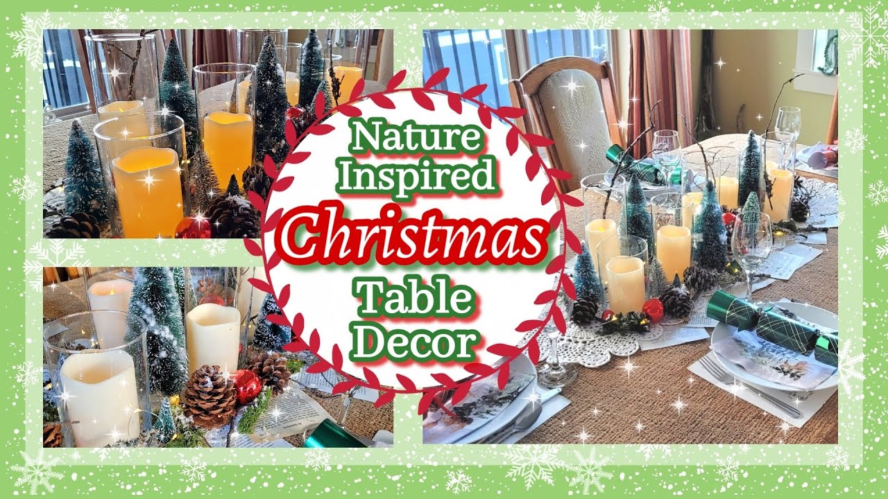 Rustic Nature Inspired Christmas Table Decor Ideas || Christmas Decorate With Me