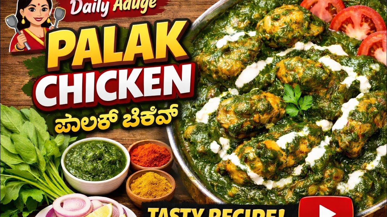 “ಪಾಲಕ್ ಚಿಕನ್ Palak Chicken Recipe”ಲಂಚ್‌ಗೆ ಮಧ್ಯಾಹ್ನ ಊಟಕ್ಕೆ ಪರ್ಫೆಕ್ಟ್# viralvedio