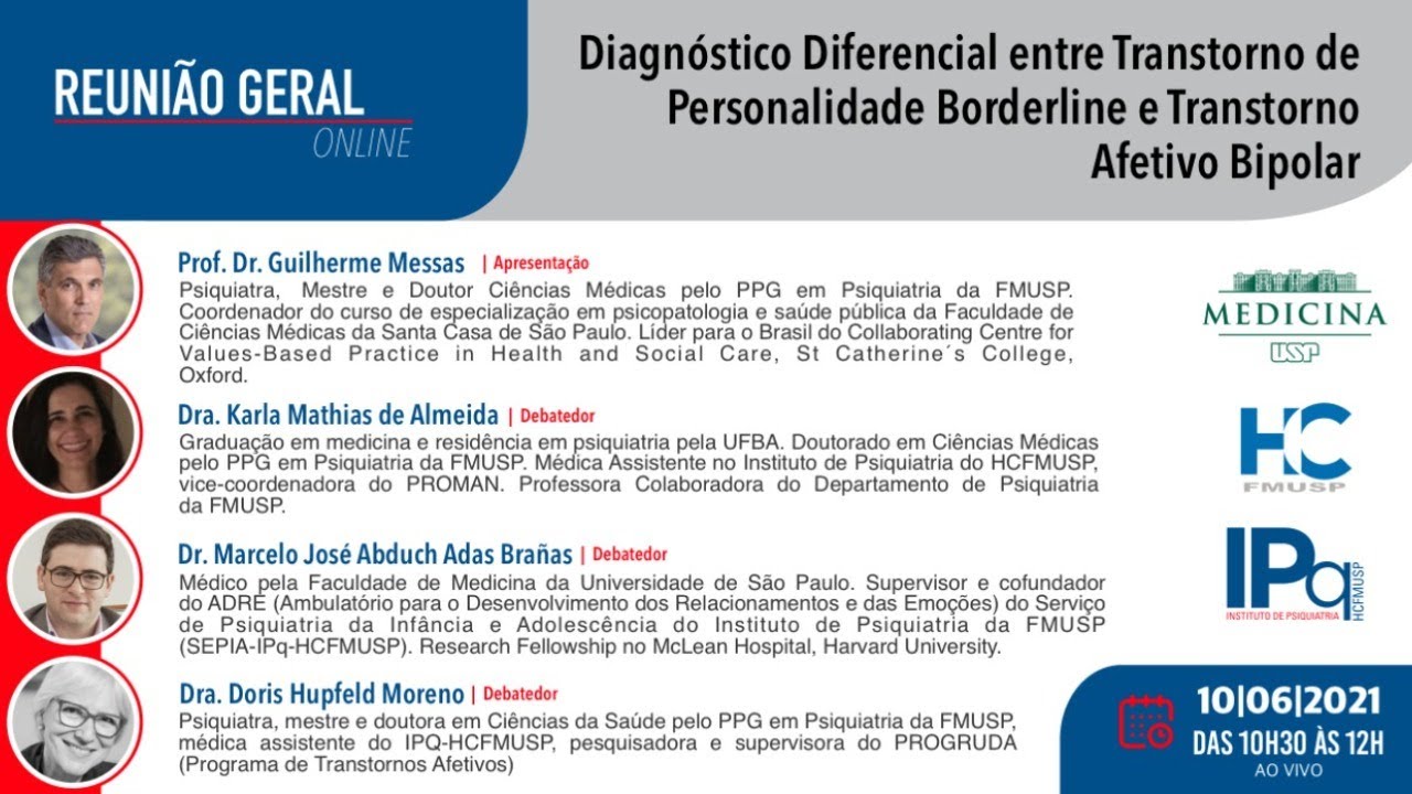 Diagnóstico Diferencial entre Transtorno de Personalidade Borderline e Transtorno Afetivo Bipolar.