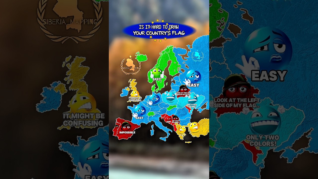 is it hard to draw your countrymen flag #europe #map #mapping #geography #history #mapper #shorts