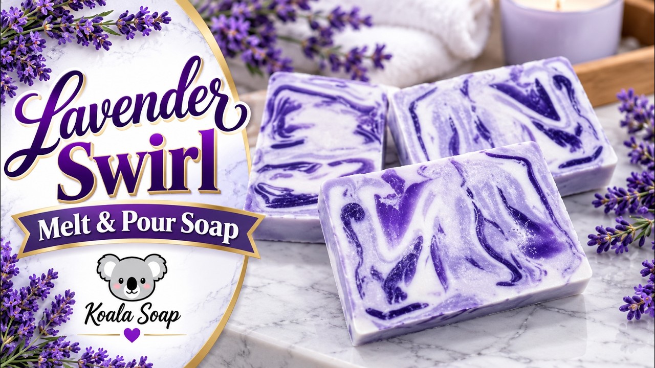 Melt and Pour Soap Making Lavender Swirl Soap Tutorial with MP Soap and Silicone Mold