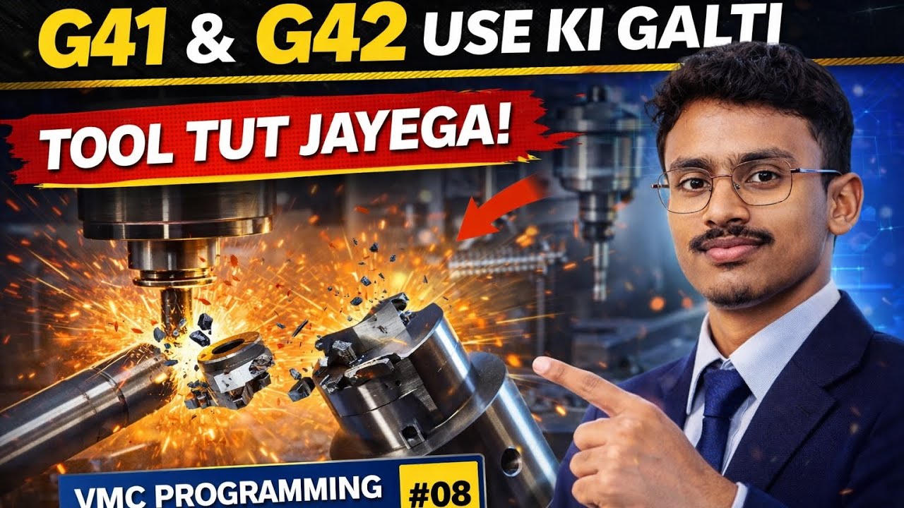 G41 G42 Tool Radius Compensation Easy Way | CNC VMC Programming || Expert Mr Mahesh 
