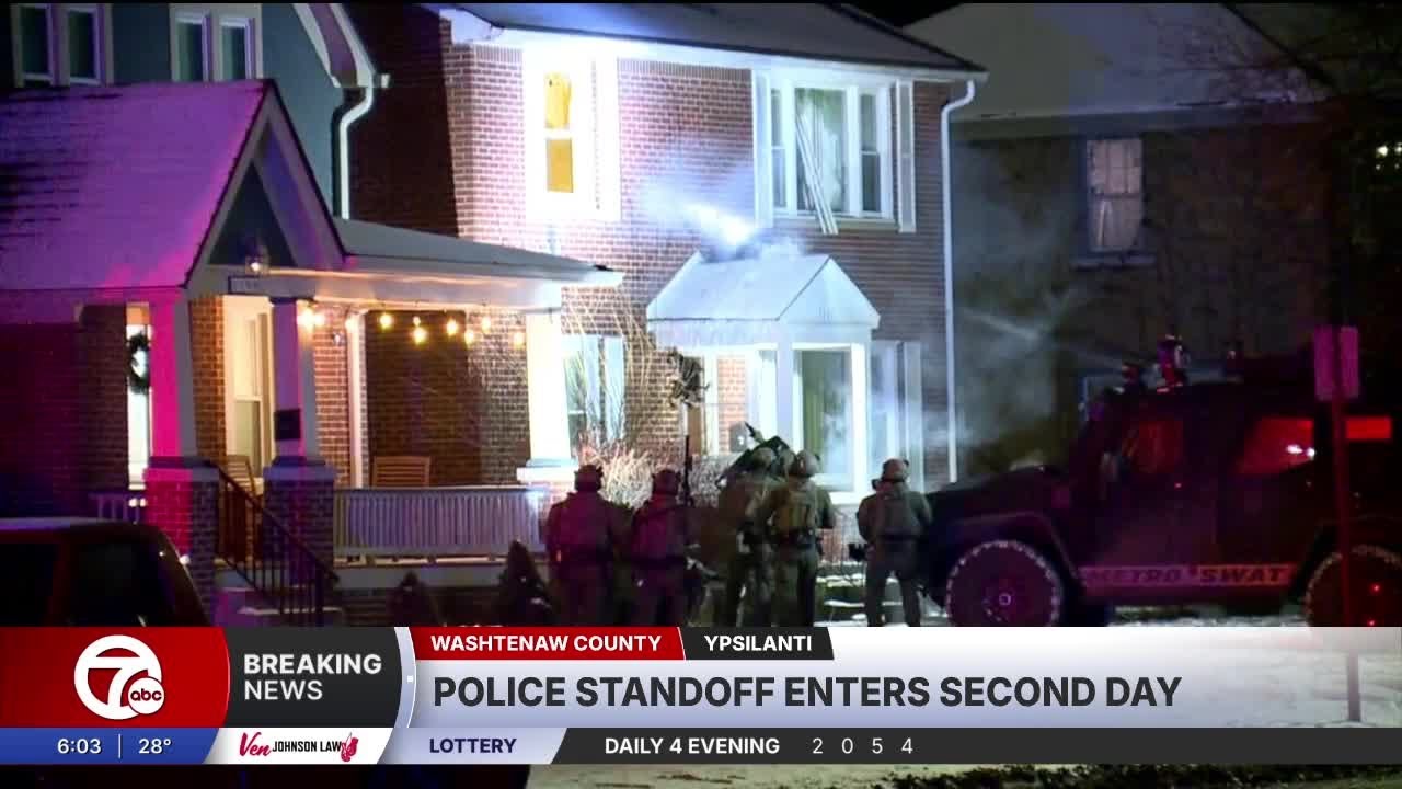 Police standoff enters second day after man barricades himself with sword in Ypsilanti home