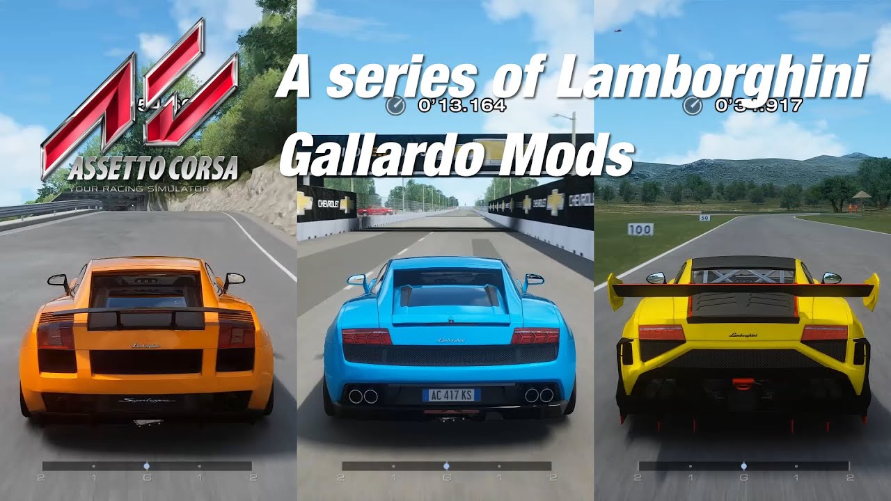 A series of Lamborghini Gallardo mods in Assetto Corsa