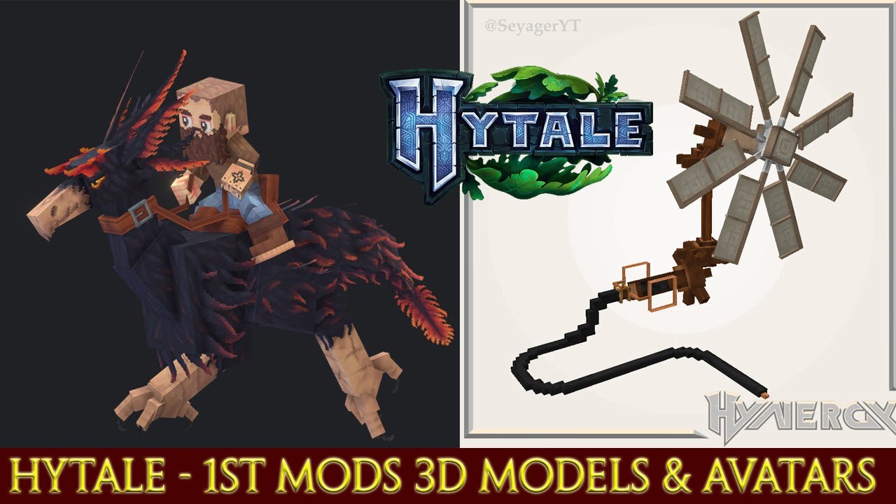 Моды для HYTALE, 3D-модели и аватары для Hytale.