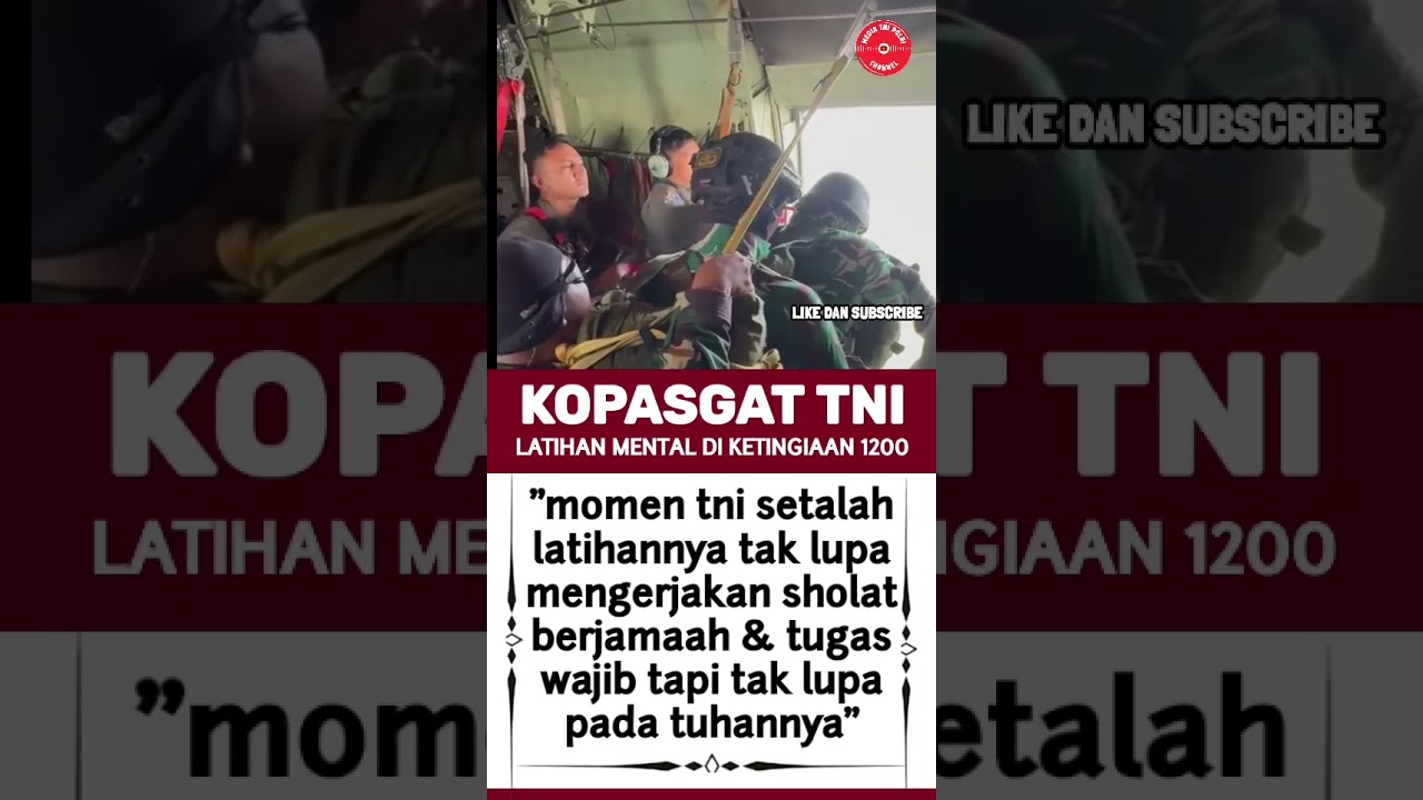 DETIK&sup2; KOPASGAT TNI TERJUN PAYUNG 1200 KAKI #tni #polri #ham #nkri #kkb #papua