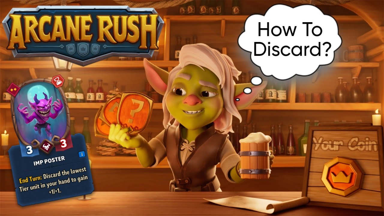 How to DISCARD and play demons in Arcane Rush Battlegrounds [BASIC tutorial for beginners REQUEST]