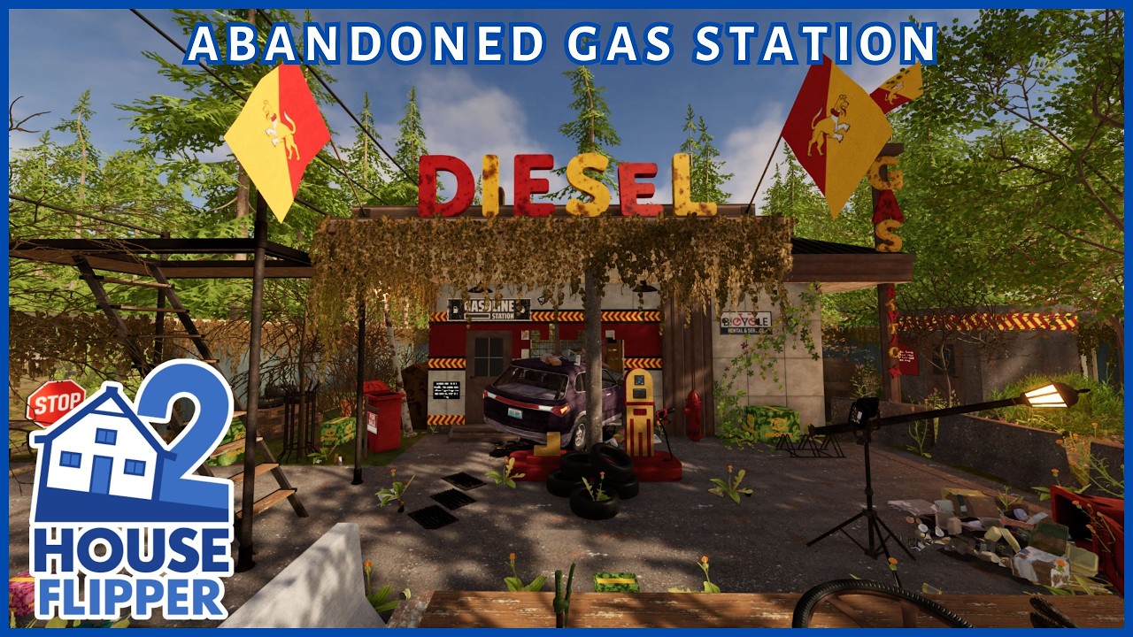 Abandoned Gas Station | House Flipper 2 (custom job, community content, longplay)