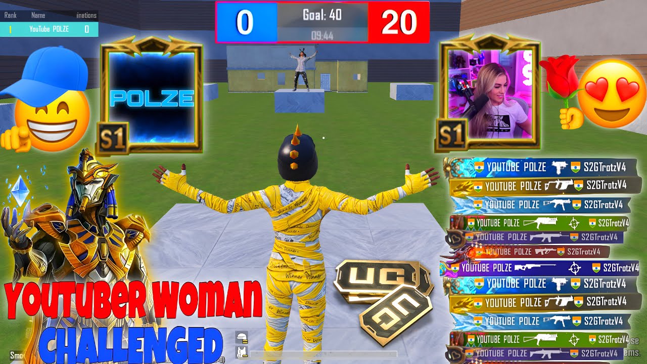 POLZE VS YOUTUBER WOMAN😍 (FELL IN LOVE)🫣 BEST FUNNY😂 WOW GAMEPLAY PUBG MOBİLE 🔥