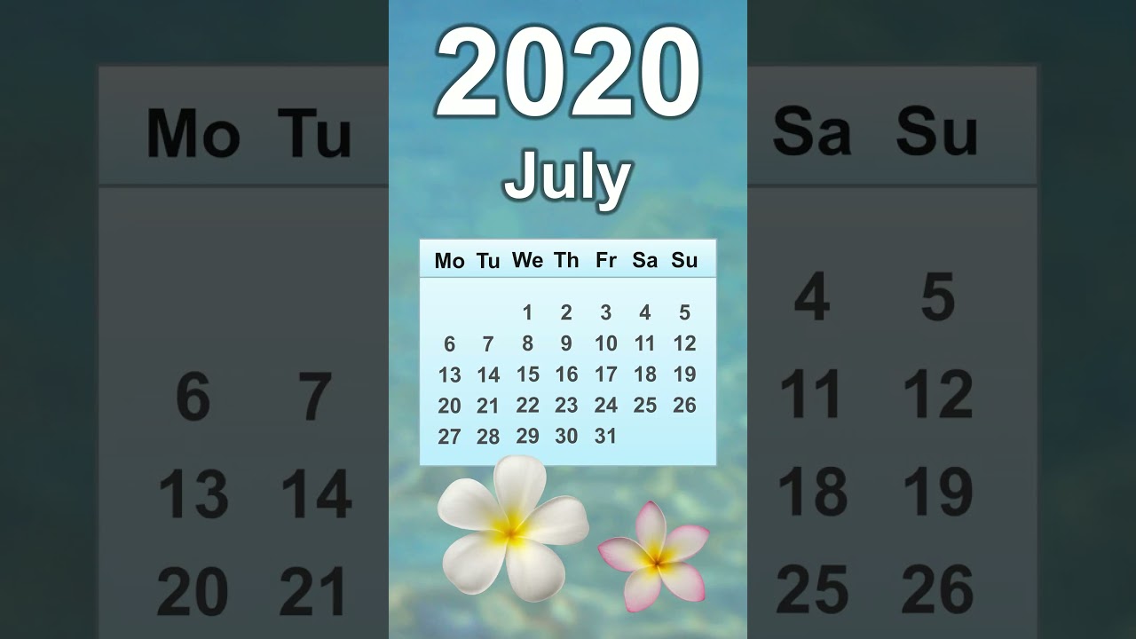 July 2020 Calendar