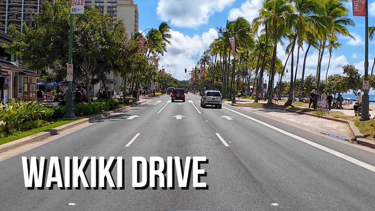 [4K] Driving Through Waikiki Beach and Diamond Head Areas of Honolulu Hawaii