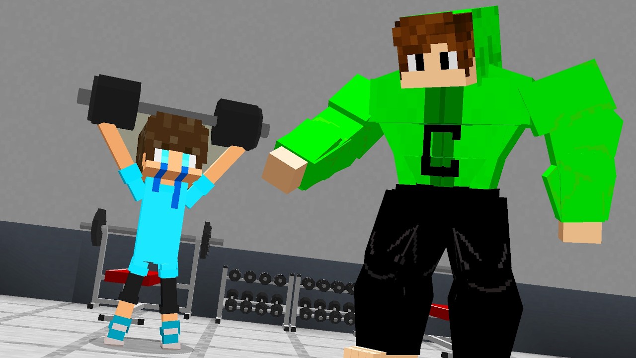 Кадрес стал на 100% мускулистым в тренажёрном зале Minecraft!