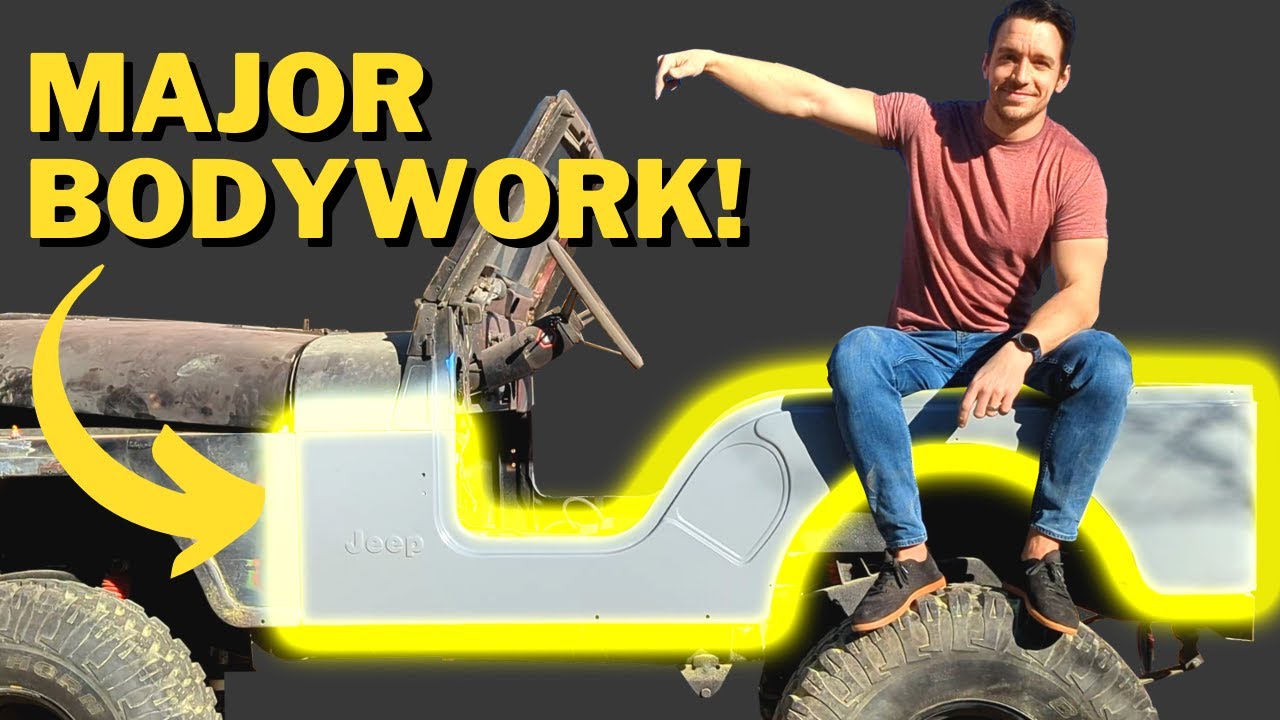Restoring and Priming MONSTER Jeep! - MAJOR Bodywork - Jeep CJ5 Rebuild [pt 17]