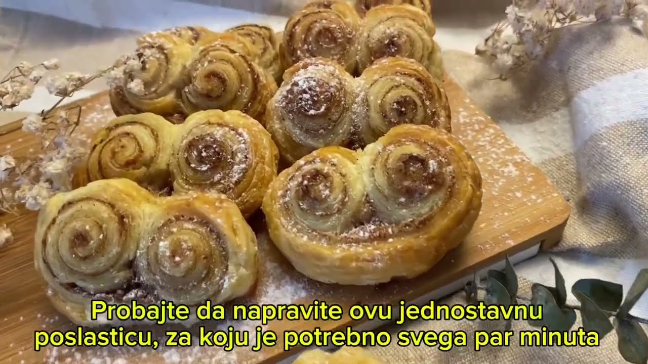 ROLNICE SA CIMETOM | Lisnato tijesto i samo tri sastojka | “Palmiers” francusko pecivo