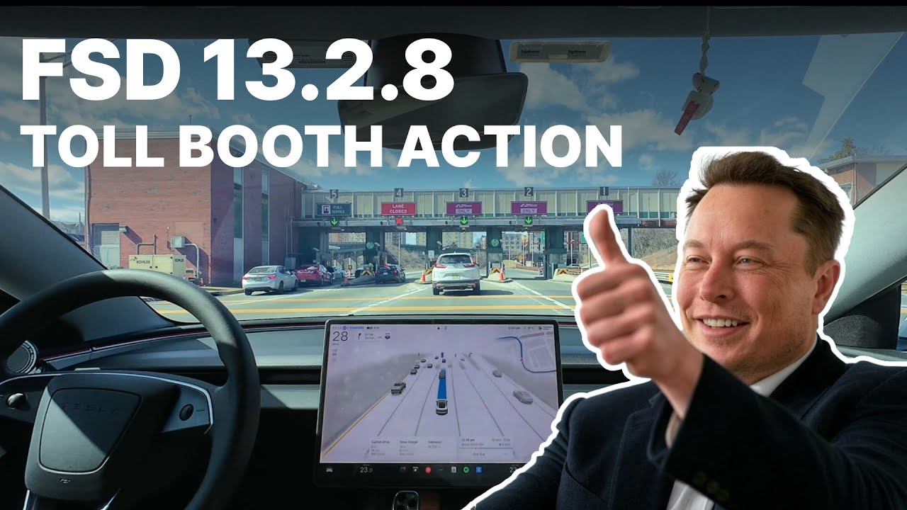 Tesla FSD 13.2.8 More Toll Booth Action | Full Drive + Commentary