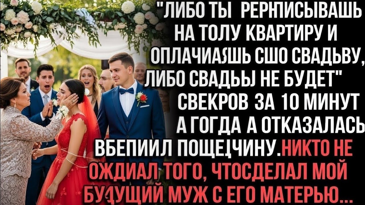 Свекровь перед росписью ударила за отказ переписать квартиру. Жених шокировал всех.