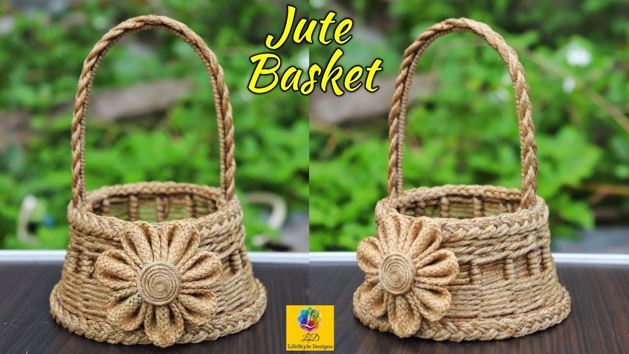 DIY Flower Basket with Jute Rope and Cardboard | Jute Rope Flower Basket | Jute and Cardboard Craft