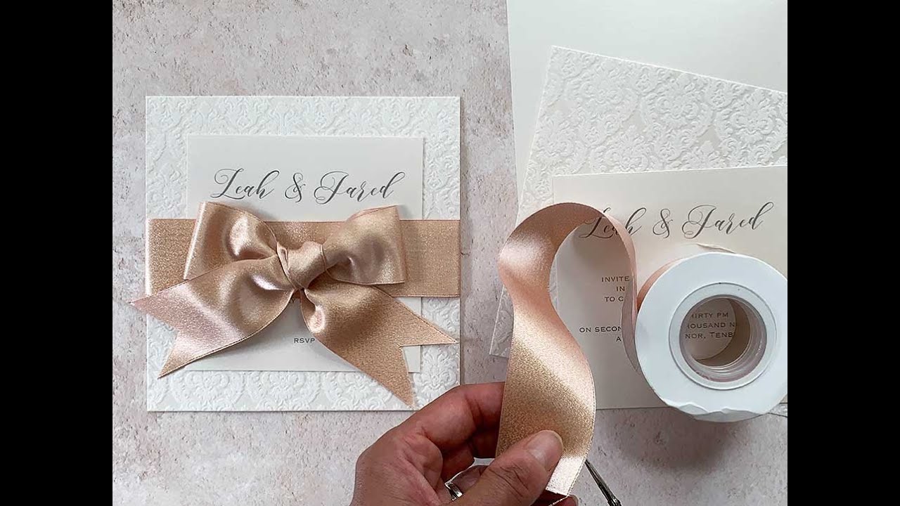 Easy DIY Wedding Invitation with Oversize Bow