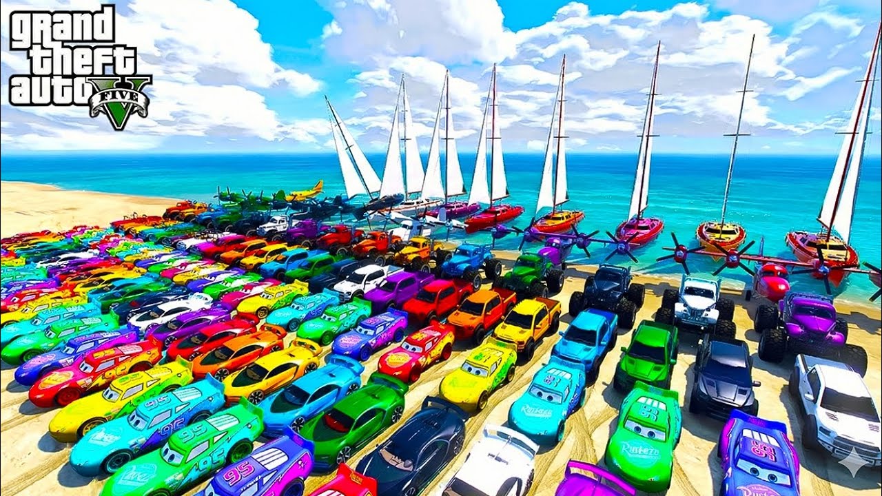 GTA V Epic New Stunt Race For Car Racing Challenge by Trevor and Shark