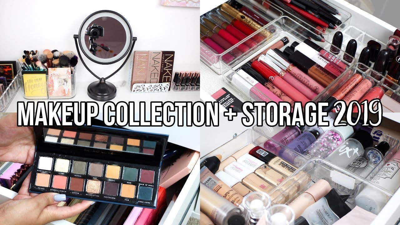 MY MAKEUP COLLECTION | STORAGE  & ORGANIZATION 2019 ✨💄 | Jackie Ann