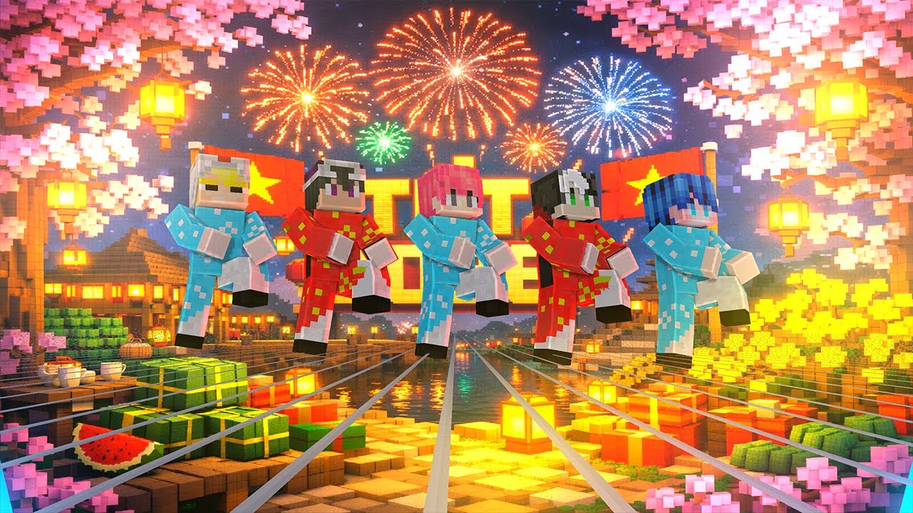 VIRAL ĐOẠN CLIP NHẢY TIK TOK M&Ugrave;A TẾT CỰC CUỐN C&Ugrave;NG ANH EM YOUTUBER MINECRAFT