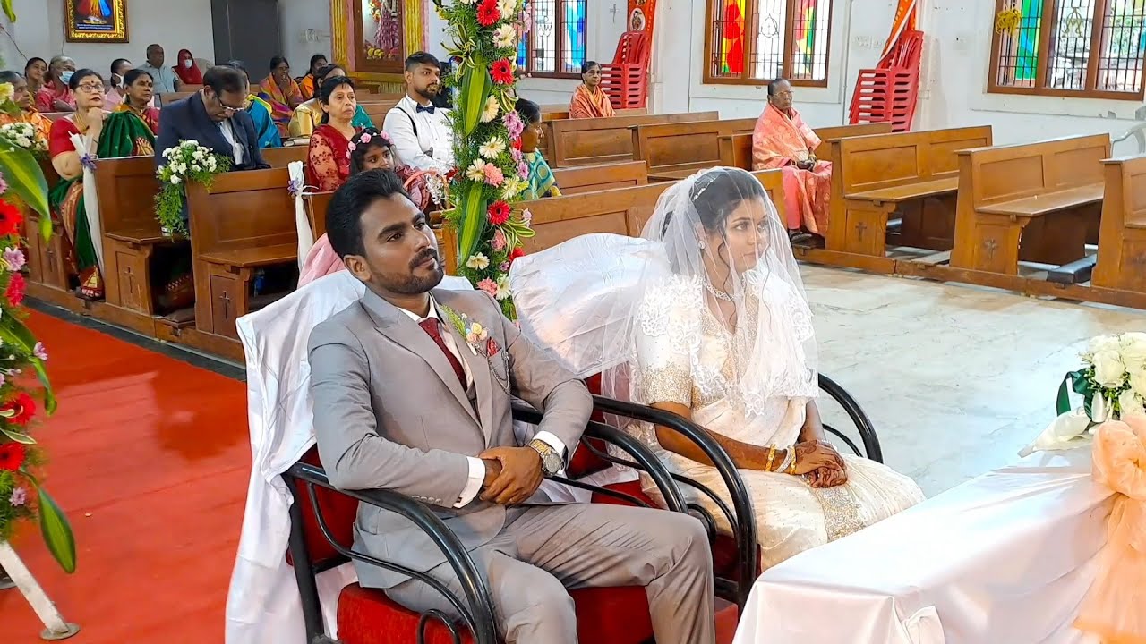 Alphonse Ligourius & Yasmeen Saraha Wedding Mass at Sacred Heart Shrine Egmore | 24.08.2022