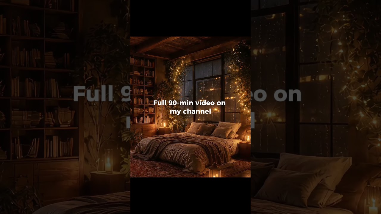 Rainy Night City Ambience (4K) | Cozy Loft Vibes