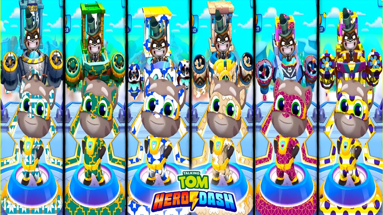 Talking Tom Hero Dash - New Design Skin 6 Hero Tom & Fight The All Boss Raccoons & Save The Heroes